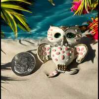 Vintage Trifari owl brooch, owl pin, precious pet series, horned owl, gift for her, vintage jewelry