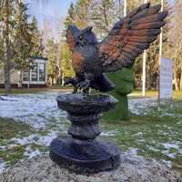 Owl figure, Antique sculpture, Old owl, Owl sculpture, old sculpture, rusty sculpture