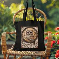 Medieval Owl Tote Bag,Boho Owl Bag,Canvas Tote Bag,Owl Book Bag,Gift For Owl Lover,Cottagecore Bag,C