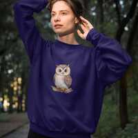 Adorable Owl Crewneck Sweatshirt Cozy Nature-Inspired Apparel for Wildlife Lovers