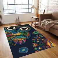 Owl Rug, Owl Mandala Rug, Area Rug, Colorful Rug, Boys Room Rug, Girls Room Rug, Gift For Birthday, 