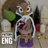 Amigurumi crochet patterns Owl in dress and  Raincoat PDF English pattern Owl in dress and raincoat 