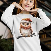 Christmas Owl Sweater, Festive Owl Crewneck, Christmas Family Sweatshirts, Cute Owl Pullover, Owl Lo