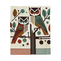 Velveten Blanket, Owl Mid-Century Modern Vibe, Vintage Charm, Cozy Owl Lover Throw, Home Decor Accen