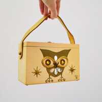 70s Wood Box Purse Bag Owl Beaded Wood Wedding Evening Bag Handbag 1970s Wooden Purse Owl Bird Bag P