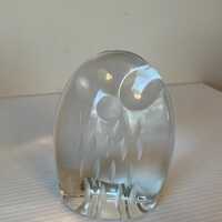 Vintage Spode Germany Cut Crystal Owl Figurine, Mid Century Decor