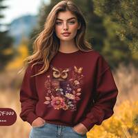 Womens Owl T-Shirt,Owl Lover Gift,Bird Lover Shirt,Flower Lover Shirt,Nature Lover Tee,Bird Watcher