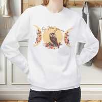 Owl Sweatshirt, Motivational Sweater, Flowers and Moon Design, Unisex Crewneck, Be 'Hoo' You