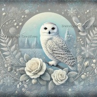Decoupage Creatives, Rice Paper, Snow, Rose, Owl, Winter, Forest, Snow,  Mixed Media, Christmas, A4 