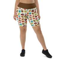 Owls Bird Printed Biker Shorts, Owls Lovers Gift For Her, Casual Gym Workout Shorts, Comfy Running S