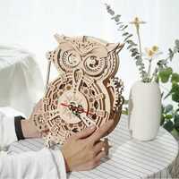 Beautiful 3D Wooden Owl Clock Puzzle Kit Movable & Fun Unique Wooden Owl Clock Puzzle Interactiv