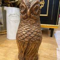 Vintage 1970s "Westchester" Handmade Plaster Owl Sculpture