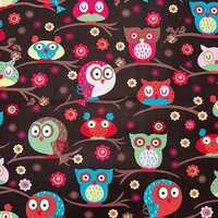 Owls Tie Back Scrub Cap, Nurse Hat, Surgical Cap, OR Cap, Surgery. With or Without Ponytail Holder.