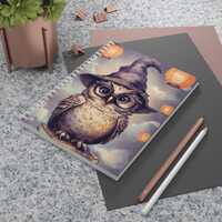 Wizardly Owl Animal Lovers Enchanting Whimsical Gift Lined Spiral Notebook