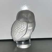 Lalique Owl Figure, Lalique Owl Paperweight, Waterford 3 1/2" Owl Figure, Signed Lalique Owl Fr
