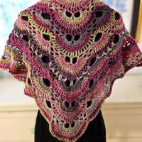 Owl Pattern Scarf Shawl w/ Tassels Crochet Burgundy Brown Olive Green Winter Fall Fashion Accessory 