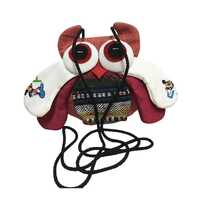 Handmade Woven Recycled Fabric Patchwork Owl Hippie Cute Sling Coin Purse Pouch Bag