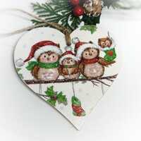 Festive Christmas Owls, Christmas Owl Family Decoration, Handmade Family Gifts, Cute Gifts, Xmas Bir