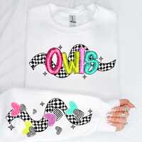 OWLS digital for sublimation & dtf png, Owls Valentines Day png, Owls school spirit png, Owls pn