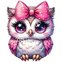 Cute Owl PNG, Cute Owl Pink Bow Clipart, Pink Owl PNG, Owl Digital Download, Cute Owl Printable, Owl