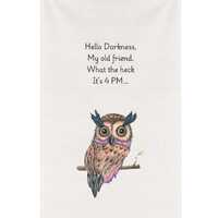 Funny Owl tea towel_Fun Humor kitchen towel