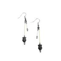 Handmade Porcupine Quill Earrings With Owl Charm
