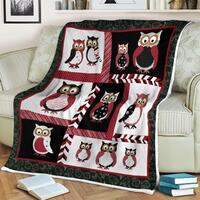 Owl Sherpa Blanket, Owl Christmas Blanket, Bird Blanket, Holiday Gift for Owl Lover, Animal Lover