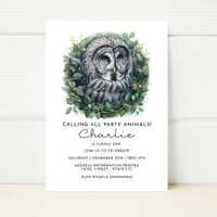 Editable Owl Birthday Party Invite Template Magical Phone Digital E invitation Mobile Invite Text Me