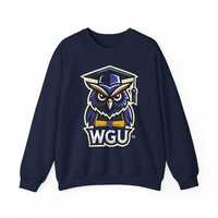 WGU Graduation Owl Sweatshirt, Cozy Crewneck for Graduates, Unisex Heavy Blend, WGU Spirit Wear, Per