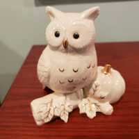 lenox autumn owl with pumpkin figurine ivory porcelain