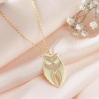 Owl Necklace, Wisdom Jewelry, Owl Lover Gift, Animal Charm, Bird Jewelry, Nature Pendant, Gift For G