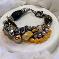 Autumn Owl Multi-strand Beaded Bracelet