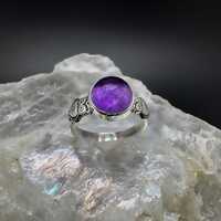 Amethyst Ring, Owl Ring, Handmade Gemstone Jewelry, 925 Sterling Silver