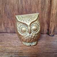 Brass owl, brass owl figurine, vintage owl, brass owl, brass owl paperweight, rare find, retro mid c