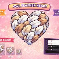 ANIMATED + STATIC Owl Feather Heart   | Owl Emote | Twitch Discord | animated emote | Cute | animate