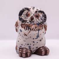 Charming Small Ceramic Owl Figurine – Vintage-Inspired Home Décor, Perfect for Shelves,