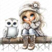 14 Snowy Owl Keeper Gnome Clipart | High-Quality JPGs | Christmas Holiday Winter Wonderland Theme |