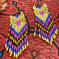 Owl Embera beaded earrings