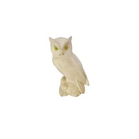 Vintage Signed A Giannelli Alabaster Resin Owl Figurine Sculpture, Italy