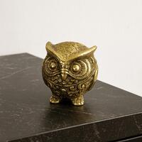 Owl Bronze Statue, Animal Statue, Animal Figurine, Holiday Gift, Brass Owl, Room Decor, Garden Decor