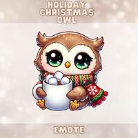 Holiday Christmas Owl Emote | Owl Emote | Twitch YouTube Discord | | Owl Icon | Christmas | Holiday