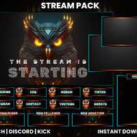 Animated Twitch Stream Pack | Metallic Owl Stream Pack | Animated Screens | Webcam Overlay | Owl Twi