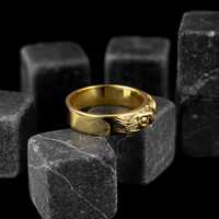 Owl Eyes Animal Wedding Band Ring in 21K Solid Gold, Animal Lover  Gold Gift, Elegant Mythology Gold