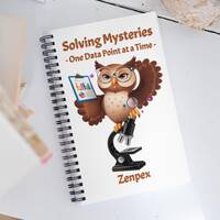 Owl Scientist Dotted Journal: Microscope Design Spiral Notebook