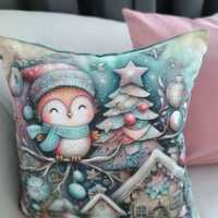 Decorative Pillow Cut Owls Pillow and a case Christmas Pillow Pillow Case Christmas Tree With Fun Ow