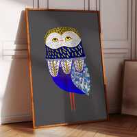 Magnificent Owl Art Print, Whimsical Home Decor, Gift For Her, Bedroom, Bathroom, Living Room, Entry