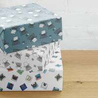 Sketchy Typewriter Owl Holiday Wrapping Paper