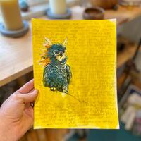 Blue Owl, Original Watercolor Sketch on Paper, 7.5 x. 9.5 inches, Kayla Koeune