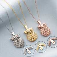 Personalized Sterling Silver Owl Necklace, Secret Message, Openable Wings Hidden Names Pendant