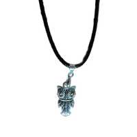 Collier, pendentif hibou, argent tibétain, fait main